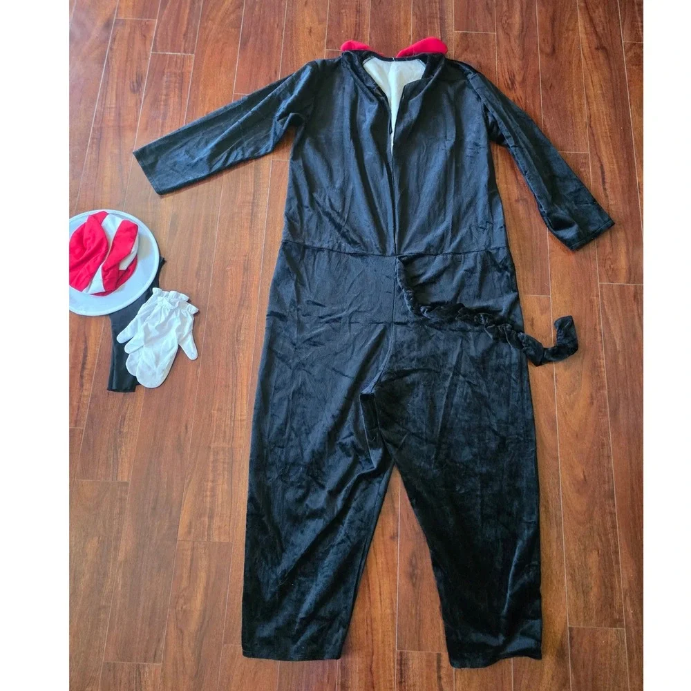 Dr Seuss elope Cat in the Hat Deluxe Adult Costume L/XL Black Red White Striped